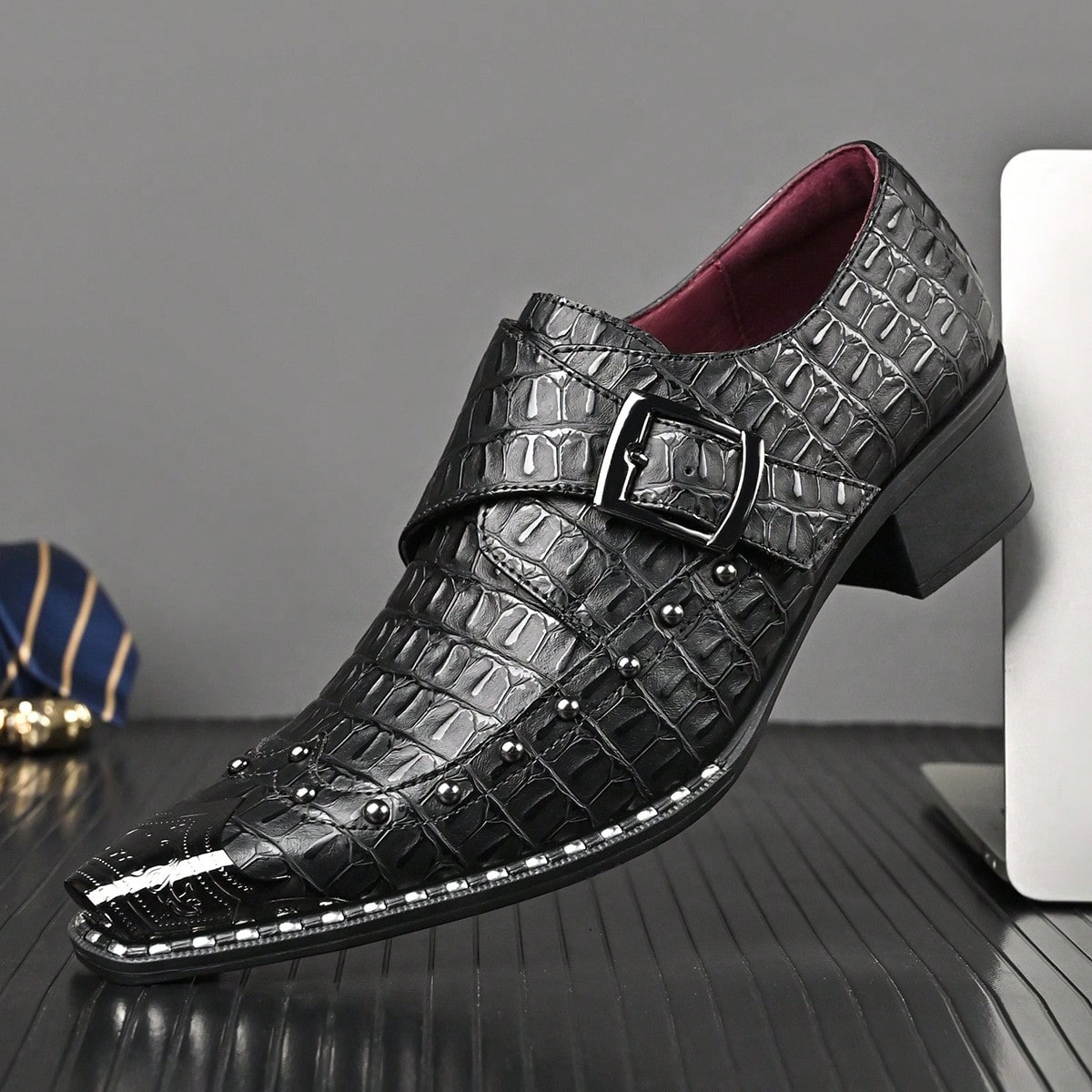 Shoes Heels Men - Vintage-Style Men Buckle Monk Strap Shoes,