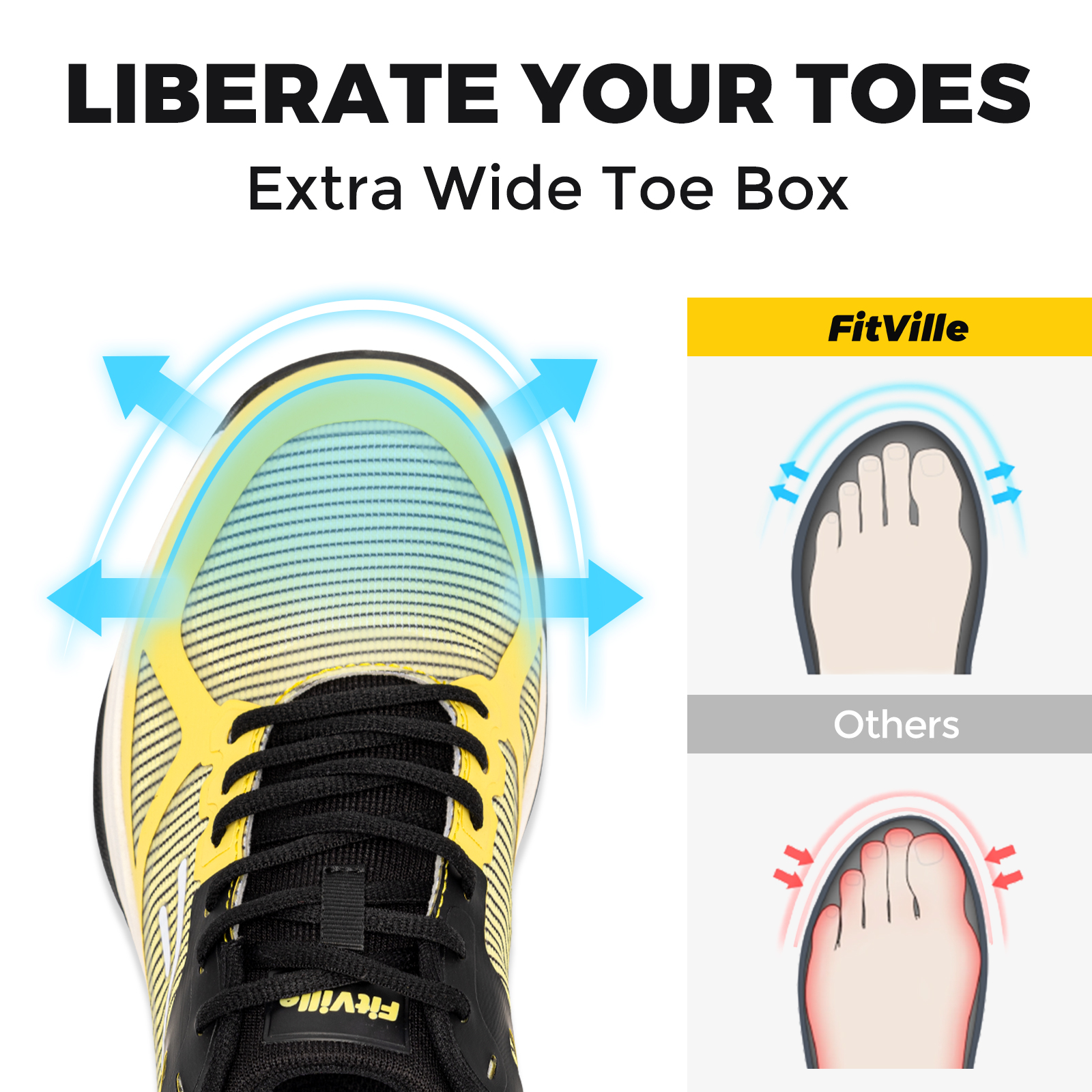 FitVille Wide Pickleball Shoes - Men'S Shoes For Plantar Fasciitis reseña y precio
