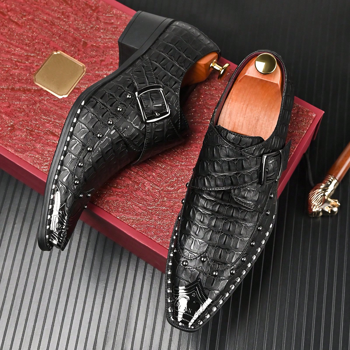 Vintage-Style Men Buckle Monk  - Shoes Heels Men reseña y precio