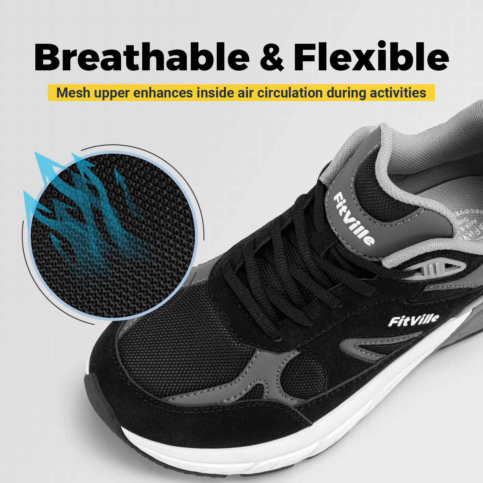 Fitville Walking Shoes Wide Me - Men'S Shoes For Plantar Fasciitis reseña y precio