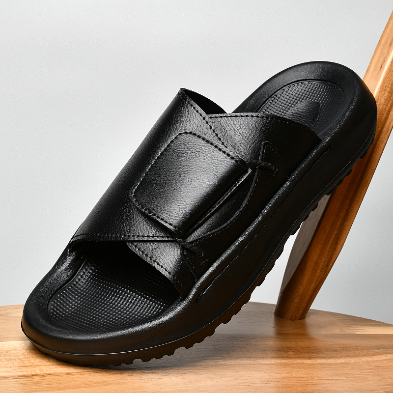 Leather Men's Slippers Slides  - Men'S Shoes Business Casual reseña y precio