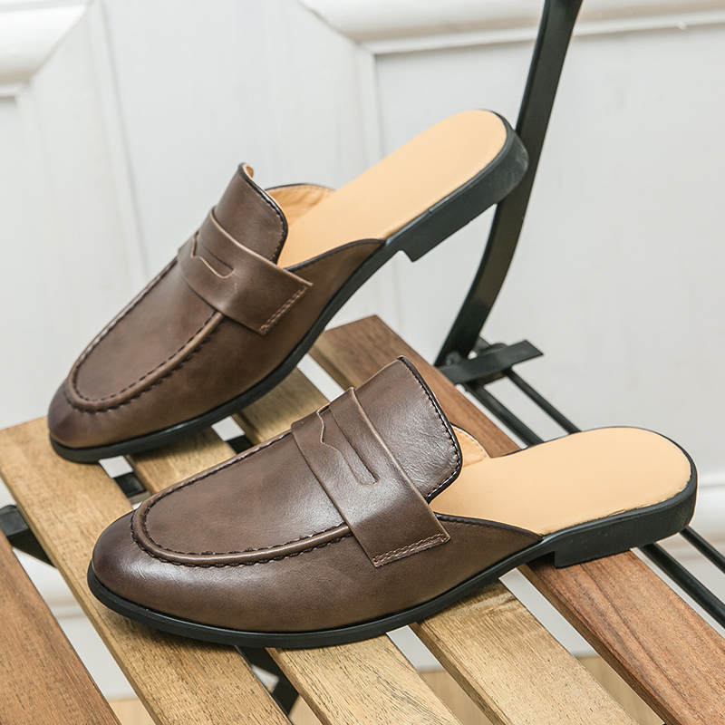 Men Fashionable Half-heeled Le - Shoes Heels Men reseña y precio