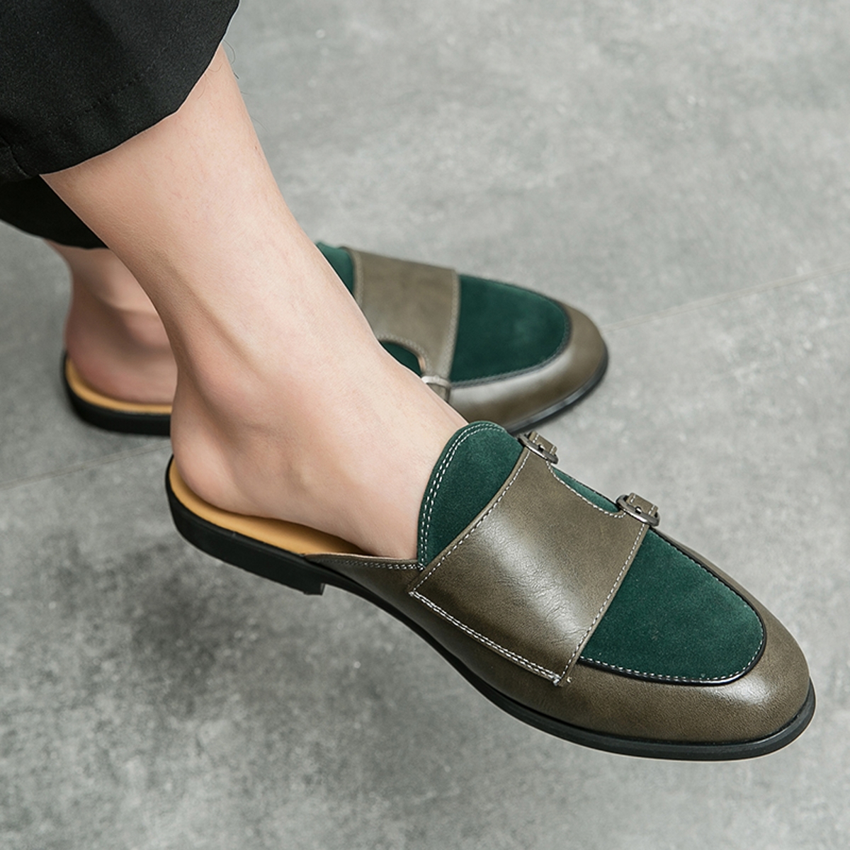Men Fashionable Half-heeled Le - Shoes Heels Men reseña y precio