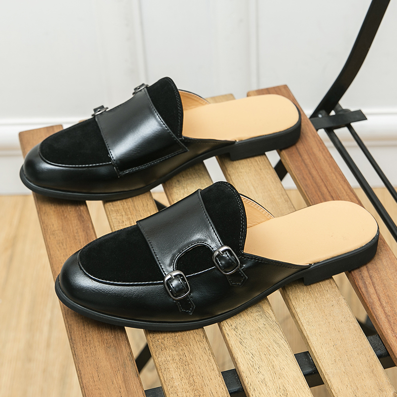 Men Fashionable Half-heeled Le - Shoes Heels Men reseña y precio
