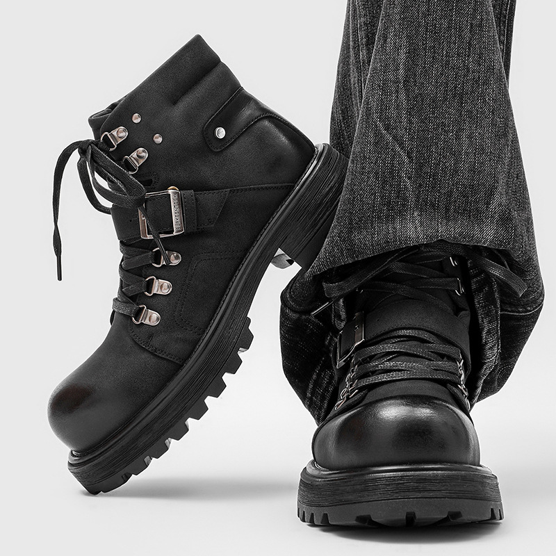 Brand Men Leather Boots Motorc - Men Shoes Brand reseña y precio