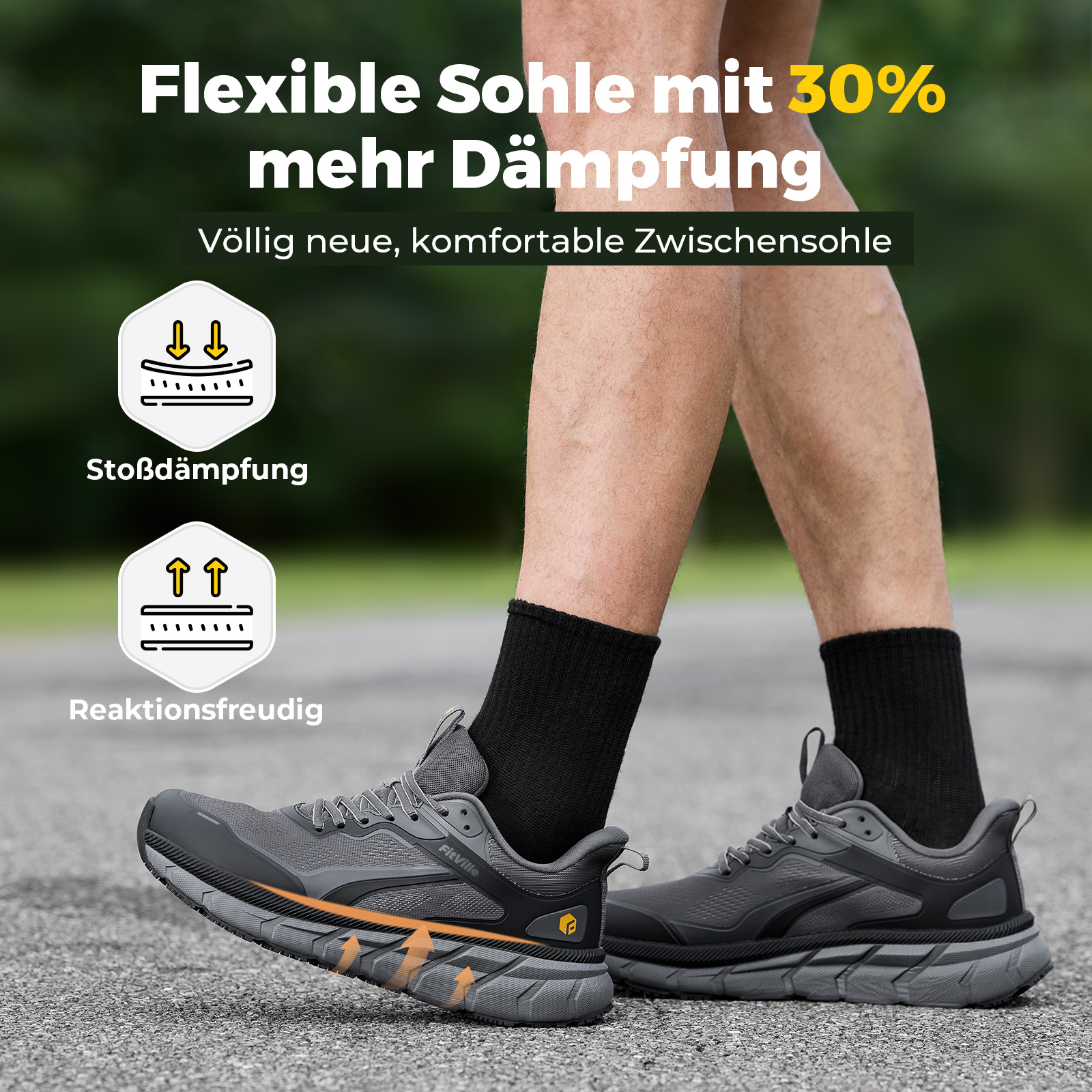 Fitville Extra Wide Running Sh - Men'S Shoes For Plantar Fasciitis reseña y precio