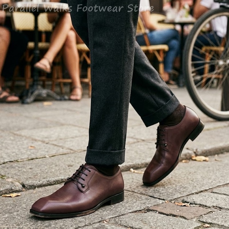 Mens Dark Brown Leather Derby  - Men'S Shoes Smart reseña y precio