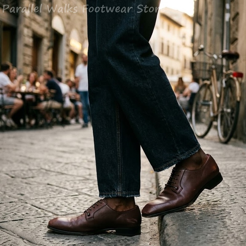 Mens Dark Brown Leather Derby  - Men'S Shoes Smart reseña y precio