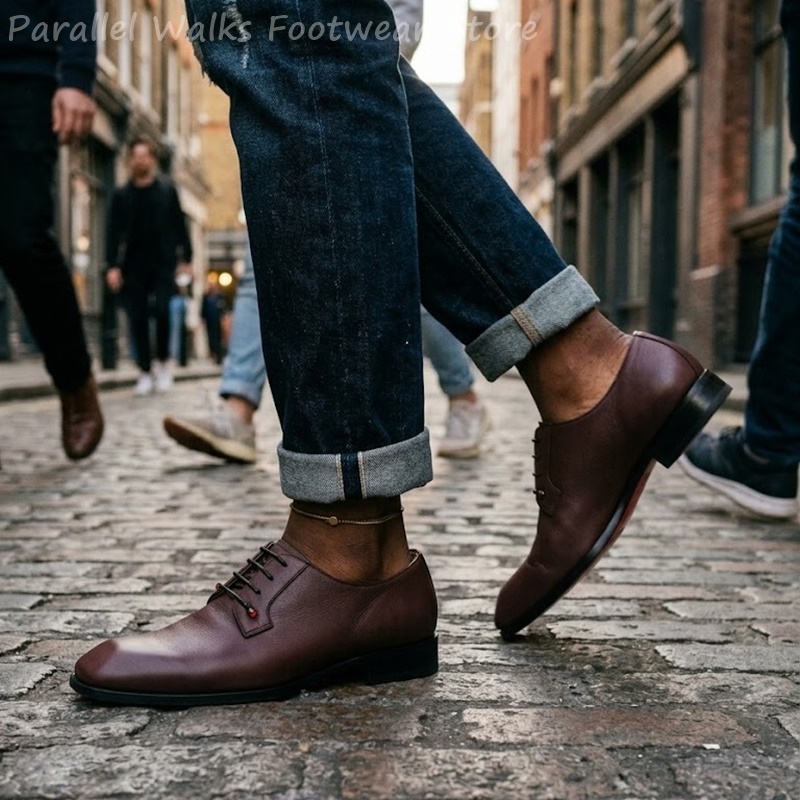 Mens Dark Brown Leather Derby  - Men'S Shoes Smart reseña y precio