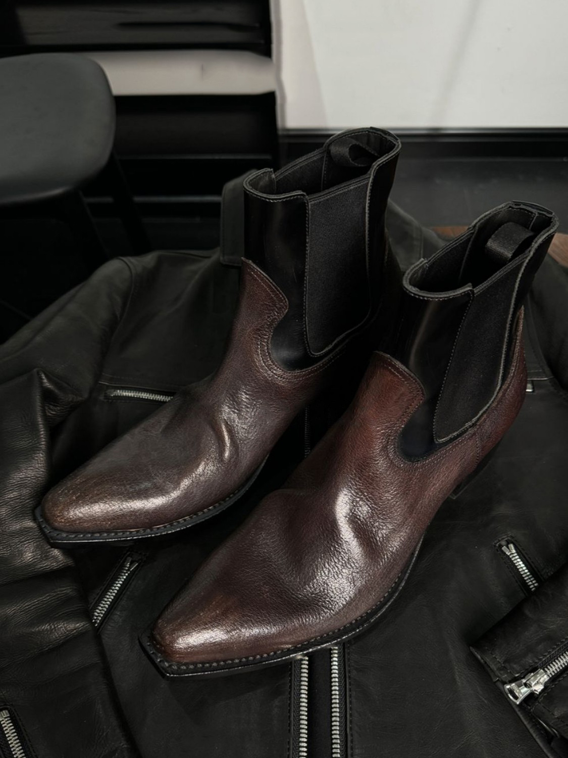 Men's Black Leather Chelsea Bo - Men'S Shoes Smart reseña y precio
